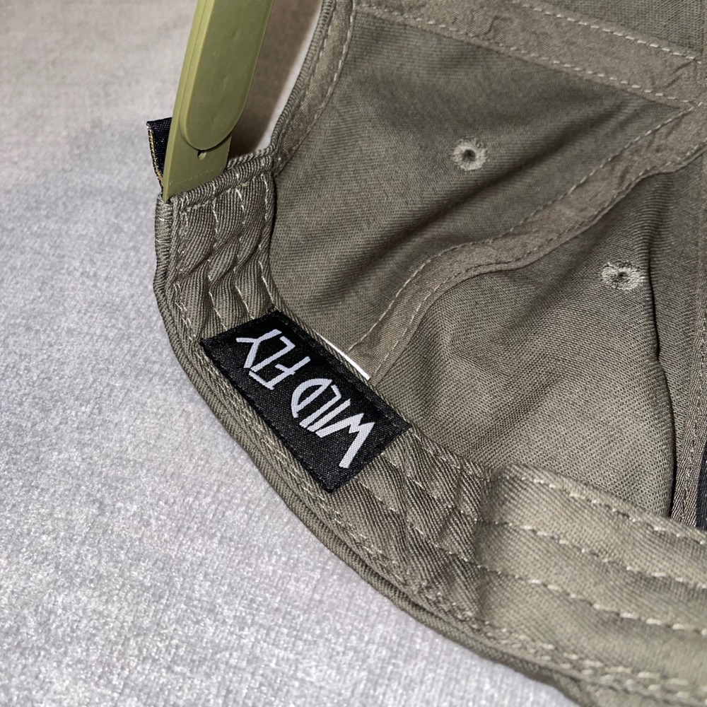 Wild Fly Olive Green Embroidered Patch Baseball Cap Cotton Adjustable Strap OSFM - Picture 3 of 6